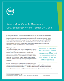 SRM - Return More Value to Members